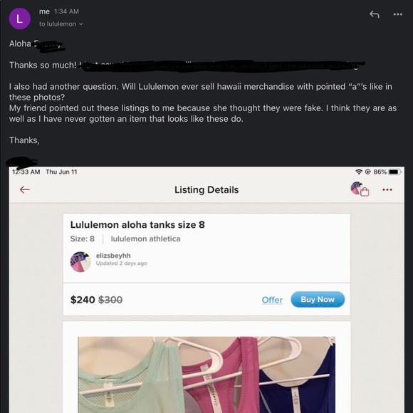 Update: Warning FAKE lululemon Hawaii edition - Picture 2 of 6